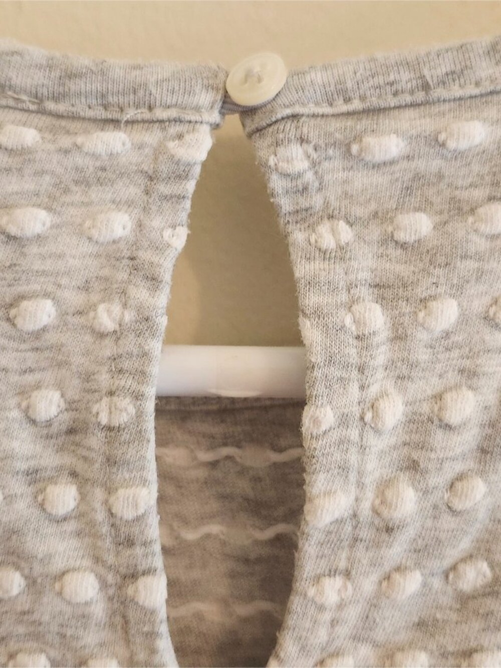 LOFT Light Gray Dot-Textured Ruffle Tank - Picture 5 of 6